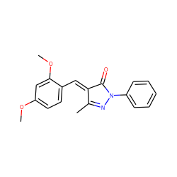 COc1ccc(/C=C2/C(=O)N(c3ccccc3)N=C2C)c(OC)c1 ZINC000017175697