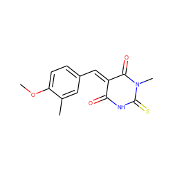 COc1ccc(/C=C2\C(=O)NC(=S)N(C)C2=O)cc1C ZINC000000478877