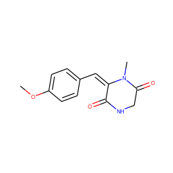 COc1ccc(/C=C2\C(=O)NCC(=O)N2C)cc1 ZINC000005526007