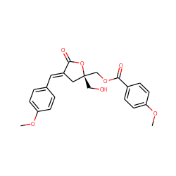 COc1ccc(/C=C2\C[C@@](CO)(COC(=O)c3ccc(OC)cc3)OC2=O)cc1 ZINC000040392647
