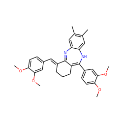 COc1ccc(/C=C2\CCCC3=C(c4ccc(OC)c(OC)c4)Nc4cc(C)c(C)cc4N=C32)cc1OC ZINC000103270127