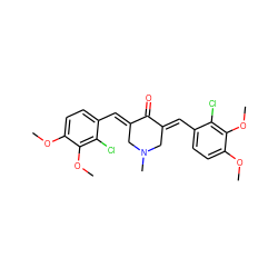 COc1ccc(/C=C2\CN(C)C/C(=C\c3ccc(OC)c(OC)c3Cl)C2=O)c(Cl)c1OC ZINC000653737387