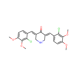 COc1ccc(/C=C2\CNC/C(=C\c3ccc(OC)c(OC)c3Cl)C2=O)c(Cl)c1OC ZINC000653720297