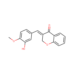 COc1ccc(/C=C2\COc3ccccc3C2=O)cc1O ZINC000013135448