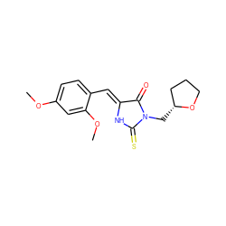 COc1ccc(/C=C2\NC(=S)N(C[C@@H]3CCCO3)C2=O)c(OC)c1 ZINC000013119068