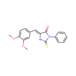 COc1ccc(/C=C2\NC(=S)N(c3ccccc3)C2=O)cc1OC ZINC000012650141