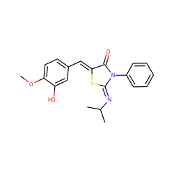 COc1ccc(/C=C2\S/C(=N\C(C)C)N(c3ccccc3)C2=O)cc1O ZINC000049088493