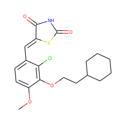 COc1ccc(/C=C2\SC(=O)NC2=O)c(Cl)c1OCCC1CCCCC1 ZINC000115794812