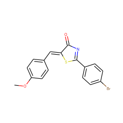 COc1ccc(/C=C2\SC(c3ccc(Br)cc3)=NC2=O)cc1 ZINC000084651918