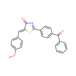 COc1ccc(/C=C2\SC(c3ccc(C(=O)c4ccccc4)cc3)=NC2=O)cc1 ZINC000084651922