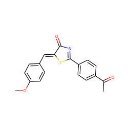 COc1ccc(/C=C2\SC(c3ccc(C(C)=O)cc3)=NC2=O)cc1 ZINC000071318023