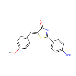 COc1ccc(/C=C2\SC(c3ccc(N)cc3)=NC2=O)cc1 ZINC000071330277