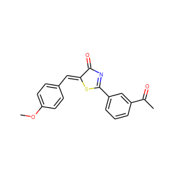 COc1ccc(/C=C2\SC(c3cccc(C(C)=O)c3)=NC2=O)cc1 ZINC000071329903