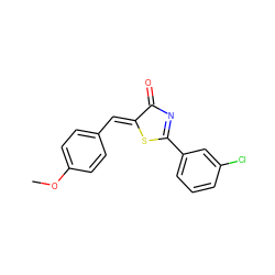 COc1ccc(/C=C2\SC(c3cccc(Cl)c3)=NC2=O)cc1 ZINC000084651920