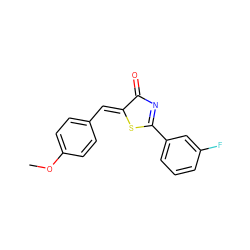 COc1ccc(/C=C2\SC(c3cccc(F)c3)=NC2=O)cc1 ZINC000071329522