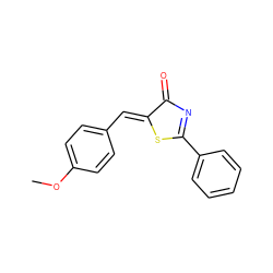 COc1ccc(/C=C2\SC(c3ccccc3)=NC2=O)cc1 ZINC000015016661