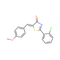 COc1ccc(/C=C2\SC(c3ccccc3Cl)=NC2=O)cc1 ZINC000084651921