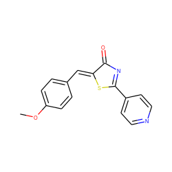 COc1ccc(/C=C2\SC(c3ccncc3)=NC2=O)cc1 ZINC000299823321