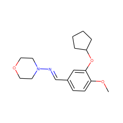 COc1ccc(/C=N/N2CCOCC2)cc1OC1CCCC1 ZINC000003994598