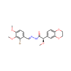 COc1ccc(/C=N/NC(=O)[C@H](OC)c2ccc3c(c2)OCCO3)c(Br)c1OC ZINC000084713890