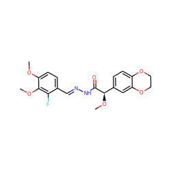 COc1ccc(/C=N/NC(=O)[C@H](OC)c2ccc3c(c2)OCCO3)c(F)c1OC ZINC000084723843