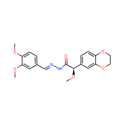 COc1ccc(/C=N/NC(=O)[C@H](OC)c2ccc3c(c2)OCCO3)cc1OC ZINC000084704153
