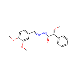 COc1ccc(/C=N/NC(=O)[C@H](OC)c2ccccc2)cc1OC ZINC000059502274