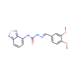 COc1ccc(/C=N/NC(=O)Nc2cccc3nsnc23)cc1OC ZINC000000822458