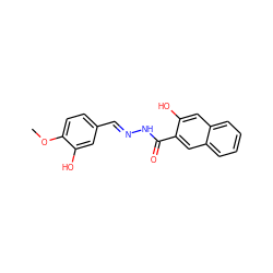 COc1ccc(/C=N/NC(=O)c2cc3ccccc3cc2O)cc1O ZINC000000257134