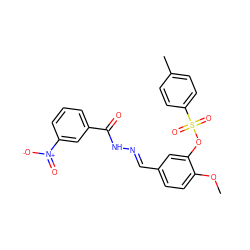 COc1ccc(/C=N/NC(=O)c2cccc([N+](=O)[O-])c2)cc1OS(=O)(=O)c1ccc(C)cc1 ZINC000002078348