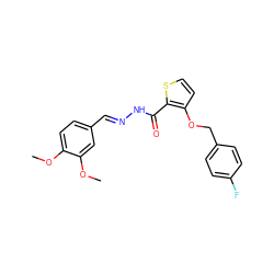 COc1ccc(/C=N/NC(=O)c2sccc2OCc2ccc(F)cc2)cc1OC ZINC000001403578