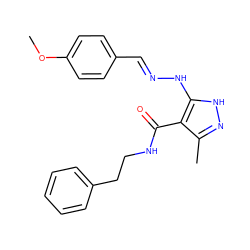 COc1ccc(/C=N/Nc2[nH]nc(C)c2C(=O)NCCc2ccccc2)cc1 ZINC000040873830