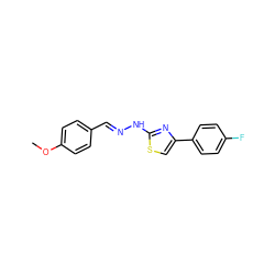 COc1ccc(/C=N/Nc2nc(-c3ccc(F)cc3)cs2)cc1 ZINC000016837137