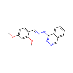 COc1ccc(/C=N/Nc2nncc3ccccc23)c(OC)c1 ZINC000006049104