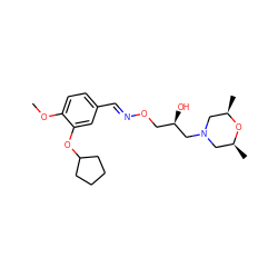COc1ccc(/C=N/OC[C@@H](O)CN2C[C@H](C)O[C@H](C)C2)cc1OC1CCCC1 ZINC000045256108