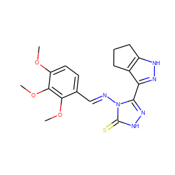 COc1ccc(/C=N/n2c(-c3n[nH]c4c3CCC4)n[nH]c2=S)c(OC)c1OC ZINC000005625608