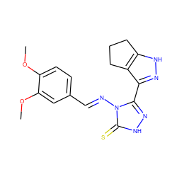 COc1ccc(/C=N/n2c(-c3n[nH]c4c3CCC4)n[nH]c2=S)cc1OC ZINC000005625636