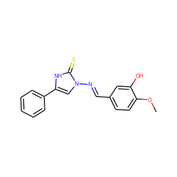 COc1ccc(/C=N/n2cc(-c3ccccc3)[nH]c2=S)cc1O ZINC000018038212