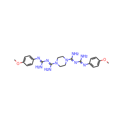 COc1ccc(/N=C(N)/N=C(\N)N2CCN(/C(N)=N/C(N)=N/c3ccc(OC)cc3)CC2)cc1 ZINC000149232612