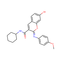 COc1ccc(/N=c2\oc3cc(O)ccc3cc2C(=O)NC2CCCCC2)cc1 ZINC000096286192