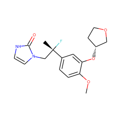 COc1ccc([C@@](C)(F)Cn2cc[nH]c2=O)cc1O[C@@H]1CCOC1 ZINC000013438937