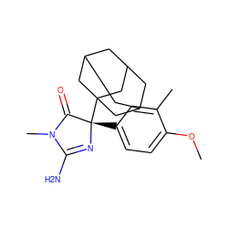 COc1ccc([C@@]2(C34CC5CC(CC(C5)C3)C4)N=C(N)N(C)C2=O)cc1C ZINC000045316628