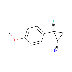 COc1ccc([C@@]2(F)C[C@@H]2N)cc1 ZINC000040895596