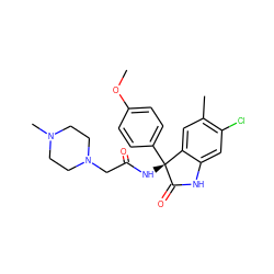 COc1ccc([C@@]2(NC(=O)CN3CCN(C)CC3)C(=O)Nc3cc(Cl)c(C)cc32)cc1 ZINC000095555099