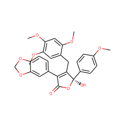 COc1ccc([C@@]2(O)OC(=O)C(c3ccc4c(c3)OCO4)=C2Cc2cc(OC)c(OC)cc2OC)cc1 ZINC000013761513