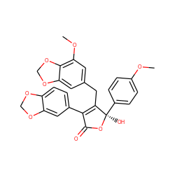 COc1ccc([C@@]2(O)OC(=O)C(c3ccc4c(c3)OCO4)=C2Cc2cc(OC)c3c(c2)OCO3)cc1 ZINC000013761515