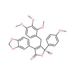 COc1ccc([C@@]2(O)OC(=O)C(c3ccc4c(c3)OCO4)=C2Cc2ccc(OC)c(OC)c2OC)cc1 ZINC000013761511