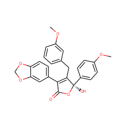 COc1ccc([C@@]2(O)OC(=O)C(c3ccc4c(c3)OCO4)=C2Cc2cccc(OC)c2)cc1 ZINC000013761497