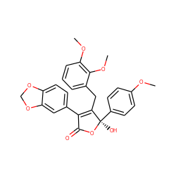 COc1ccc([C@@]2(O)OC(=O)C(c3ccc4c(c3)OCO4)=C2Cc2cccc(OC)c2OC)cc1 ZINC000013761499