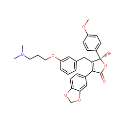 COc1ccc([C@@]2(O)OC(=O)C(c3ccc4c(c3)OCO4)=C2Cc2cccc(OCCCN(C)C)c2)cc1 ZINC000013798166